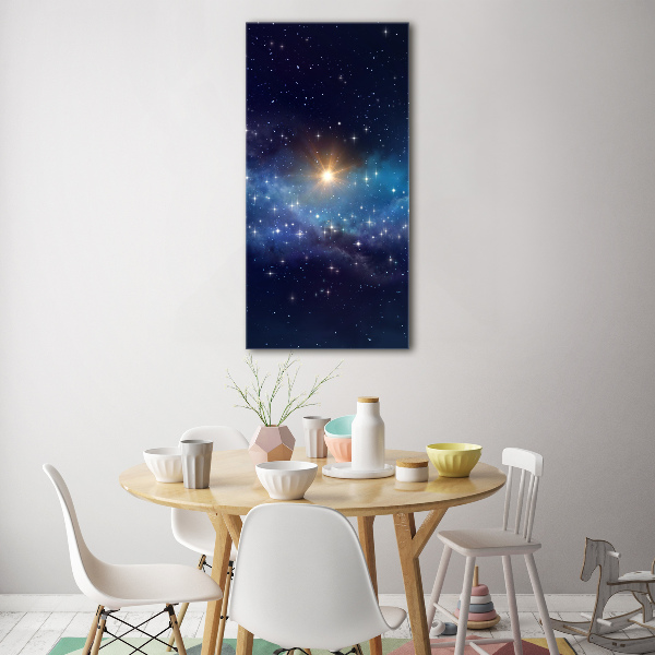Quadro in vetro acrilico verticale Cielo stellato