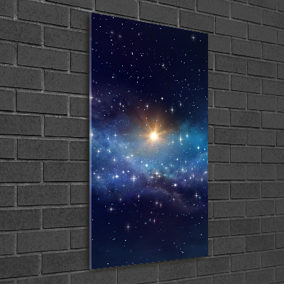 Quadro in vetro acrilico verticale Cielo stellato