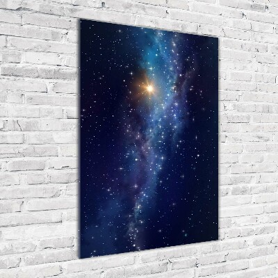 Quadro in vetro acrilico verticale Cielo stellato
