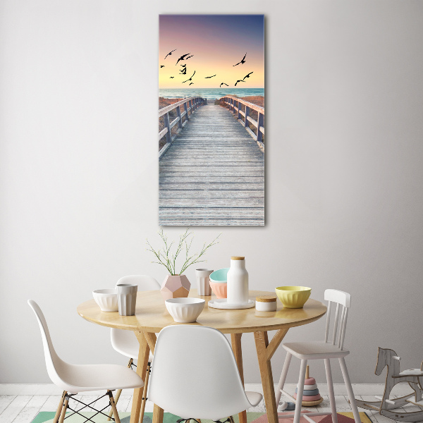 Quadro vetro acrilico verticale Sentiero per la spiaggia