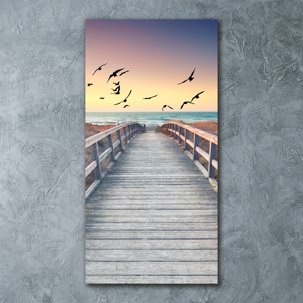 Quadro vetro acrilico verticale Sentiero per la spiaggia