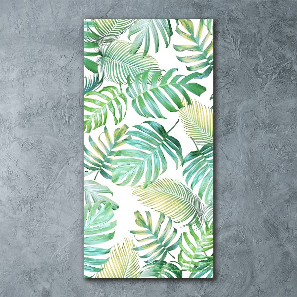 Quadro vetro acrilico verticale Foglie tropicali