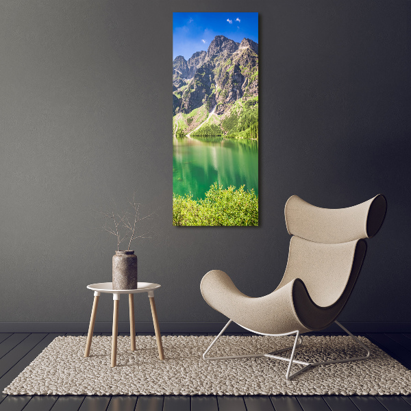 Quadro in vetro acrilico verticale L'occhio del mare dei Monti Tatra
