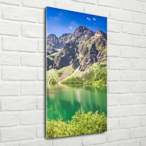 Quadro in vetro acrilico verticale L'occhio del mare dei Monti Tatra