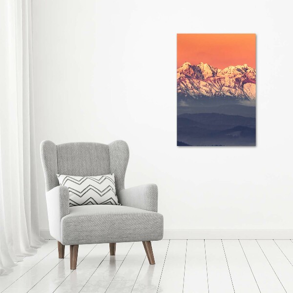 Quadro in vetro acrilico verticale Panorama dei Monti Tatra