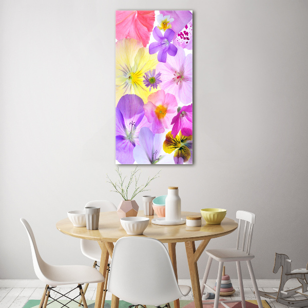 Quadro acrilico verticale Fiori colorati