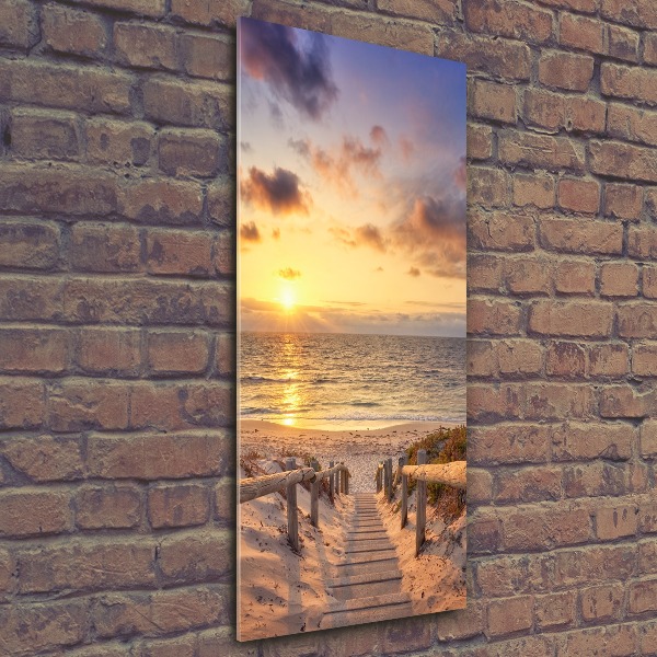 Quadro stampa su vetro acrilico verticale Sentiero per la spiaggia