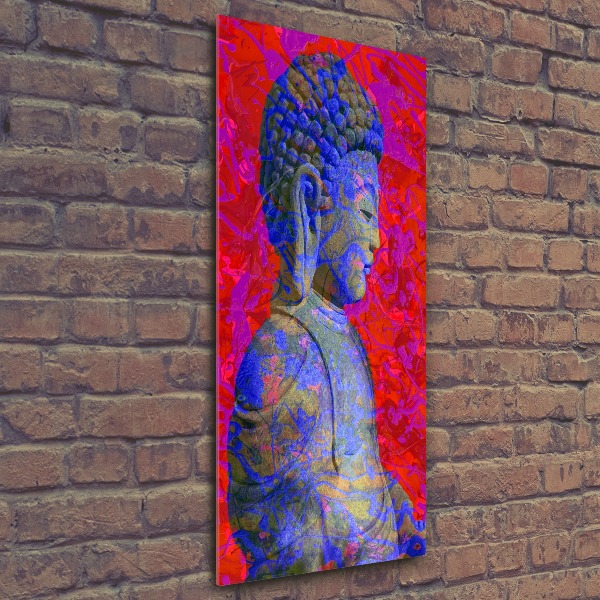 Quadro in vetro acrilico verticale Buddha astratto