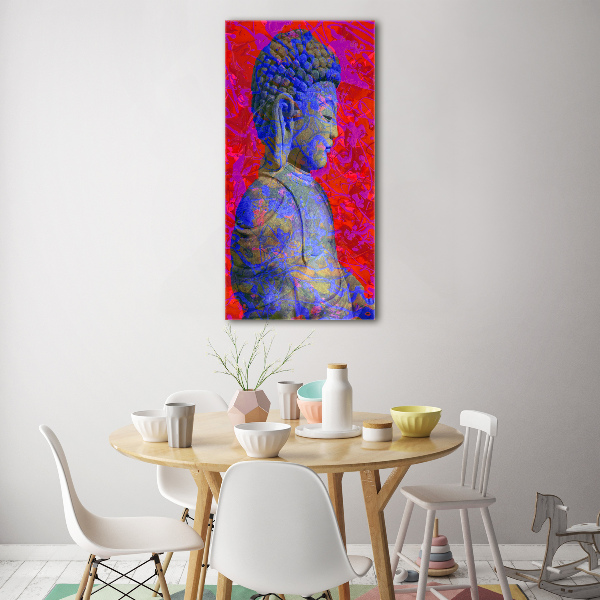 Quadro in vetro acrilico verticale Buddha astratto