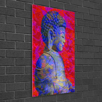 Quadro in vetro acrilico verticale Buddha astratto