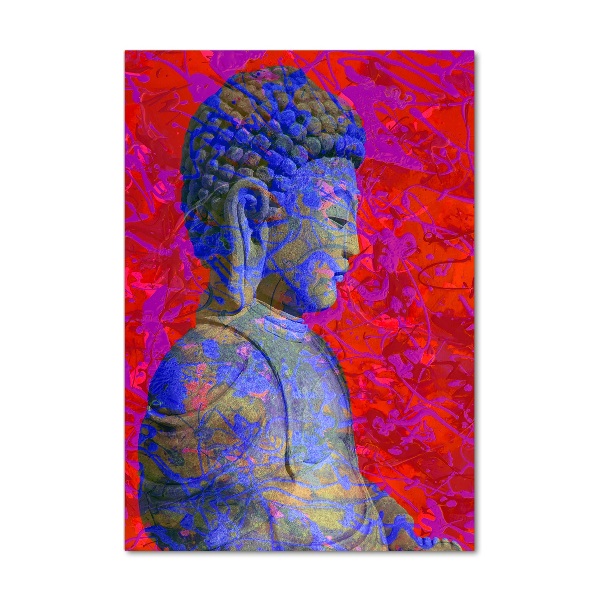Quadro in vetro acrilico verticale Buddha astratto