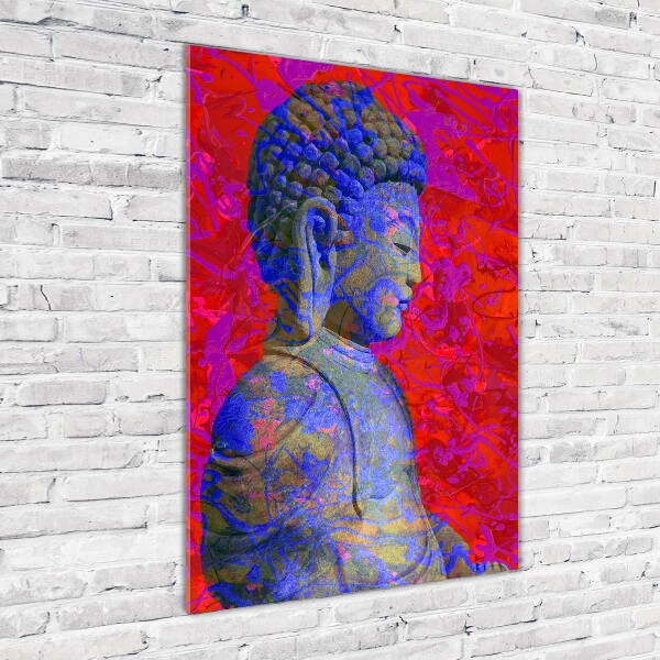 Quadro in vetro acrilico verticale Buddha astratto