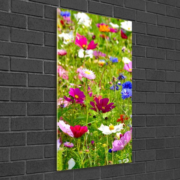 Quadro vetro acrilico verticale Fiori selvatici