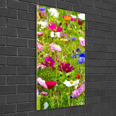 Quadro vetro acrilico verticale Fiori selvatici