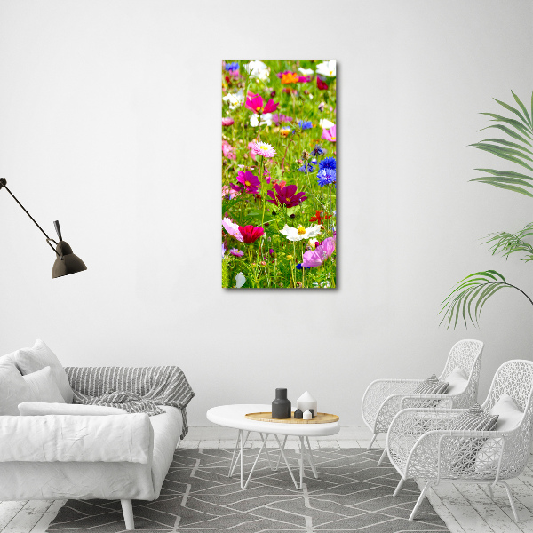 Quadro vetro acrilico verticale Fiori selvatici