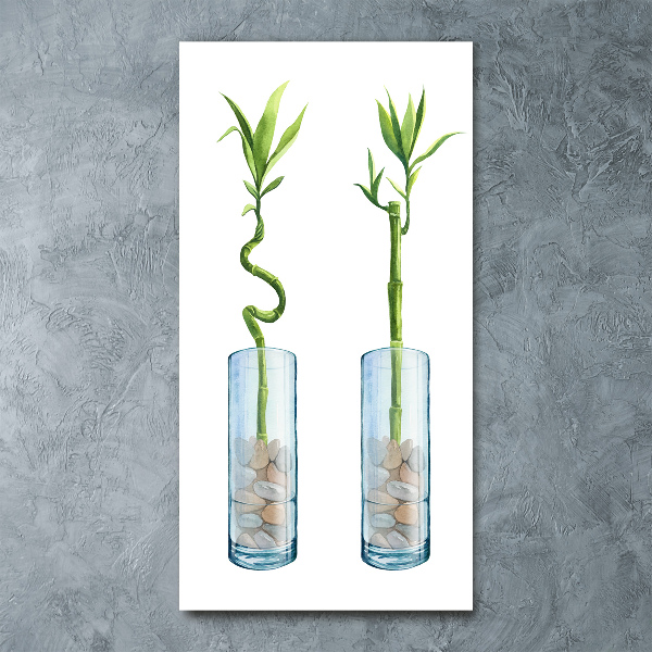 Quadro in vetro acrilico verticale Bambù in vaso