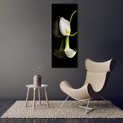 Quadro acrilico verticale Calla bianca