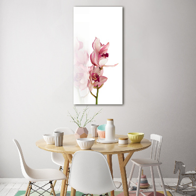 Quadro stampa su vetro acrilico verticale Orchidea rosa