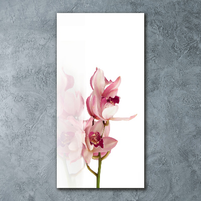 Quadro stampa su vetro acrilico verticale Orchidea rosa