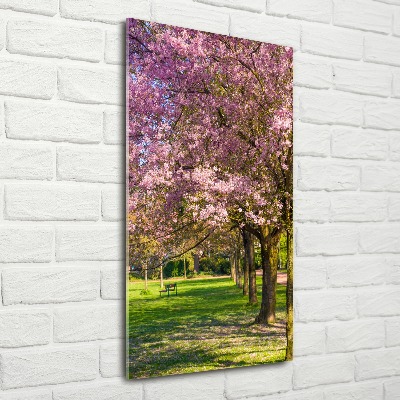 Quadro acrilico verticale Alberi di ciliegio