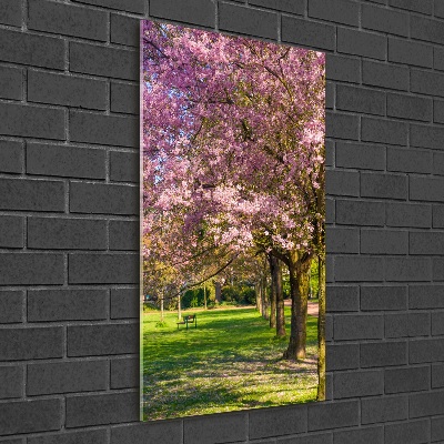 Quadro acrilico verticale Alberi di ciliegio