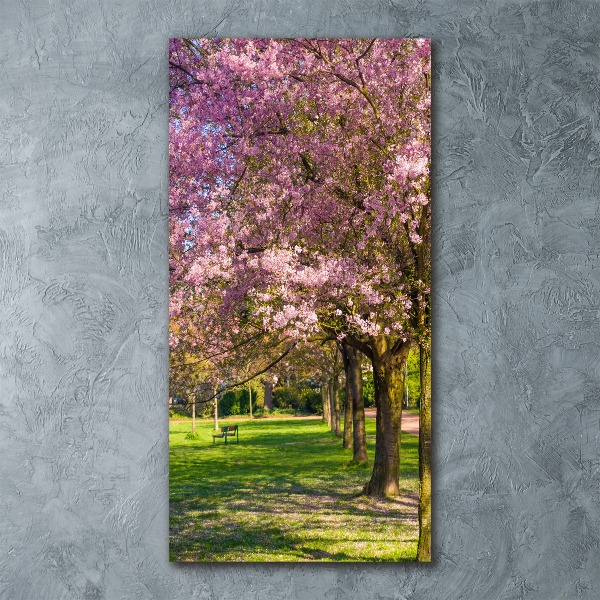 Quadro acrilico verticale Alberi di ciliegio