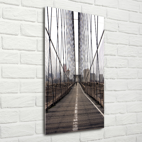 Quadro in vetro acrilico verticale Ponte di Brooklyn