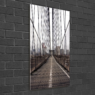 Quadro in vetro acrilico verticale Ponte di Brooklyn