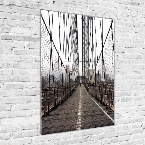 Quadro in vetro acrilico verticale Ponte di Brooklyn