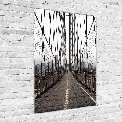 Quadro in vetro acrilico verticale Ponte di Brooklyn