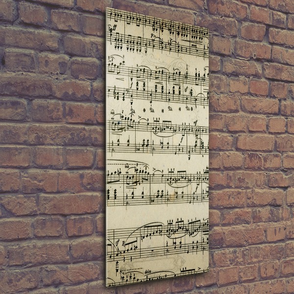 Quadro stampa su vetro acrilico verticale Note sul pentagramma