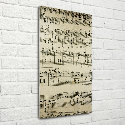 Quadro stampa su vetro acrilico verticale Note sul pentagramma