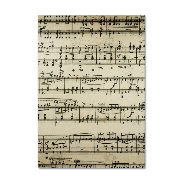 Quadro stampa su vetro acrilico verticale Note sul pentagramma