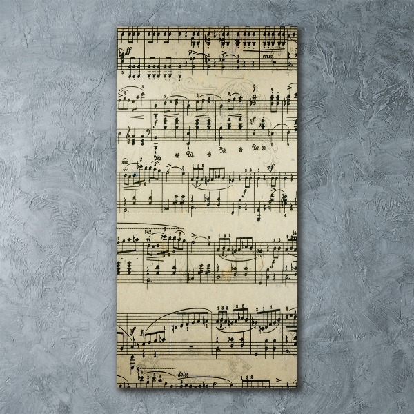 Quadro stampa su vetro acrilico verticale Note sul pentagramma