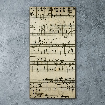 Quadro stampa su vetro acrilico verticale Note sul pentagramma