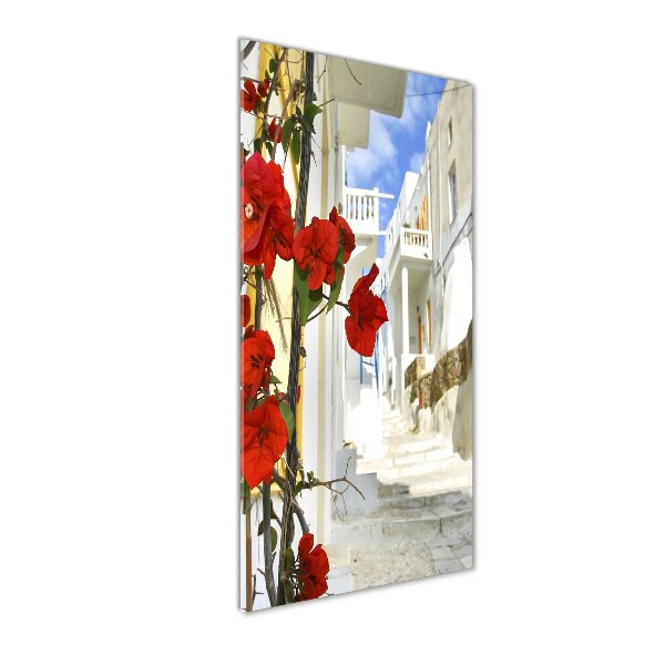 Quadro in vetro acrilico verticale Mykonos, Grecia