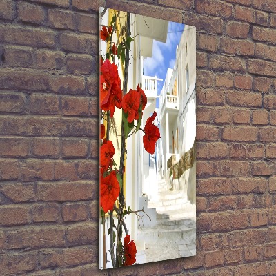Quadro in vetro acrilico verticale Mykonos, Grecia