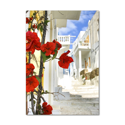 Quadro in vetro acrilico verticale Mykonos, Grecia