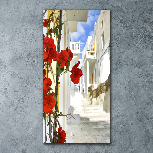 Quadro in vetro acrilico verticale Mykonos, Grecia