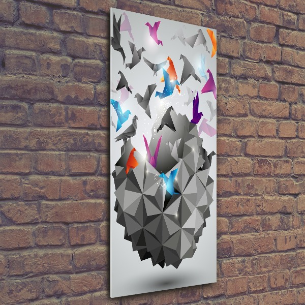 Quadro in vetro acrilico verticale Libertà di carta