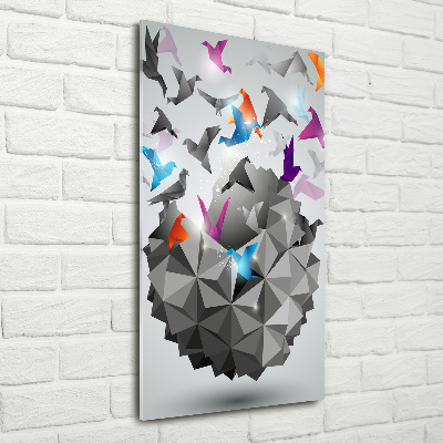 Quadro in vetro acrilico verticale Libertà di carta