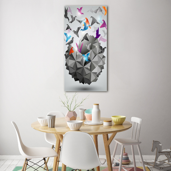 Quadro in vetro acrilico verticale Libertà di carta