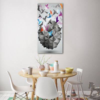 Quadro in vetro acrilico verticale Libertà di carta