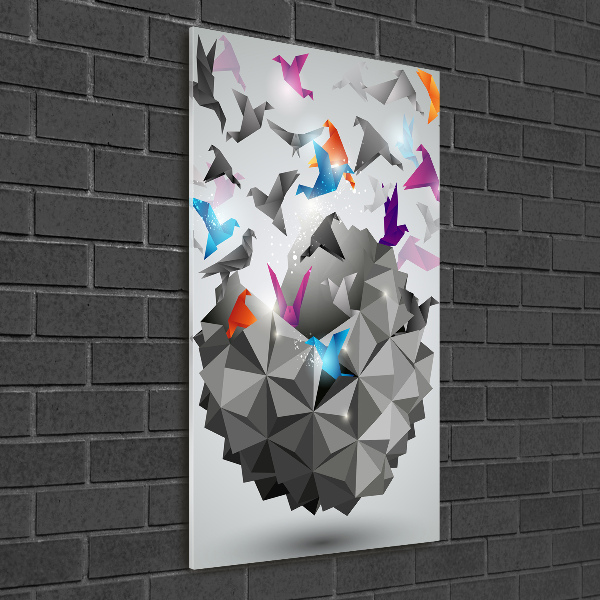 Quadro in vetro acrilico verticale Libertà di carta