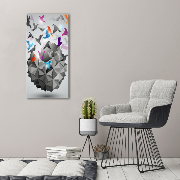 Quadro in vetro acrilico verticale Libertà di carta