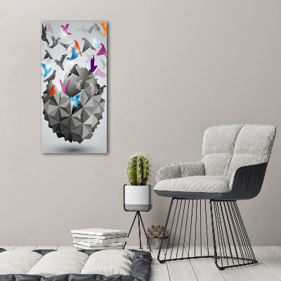 Quadro in vetro acrilico verticale Libertà di carta