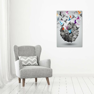 Quadro in vetro acrilico verticale Libertà di carta