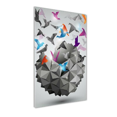 Quadro in vetro acrilico verticale Libertà di carta