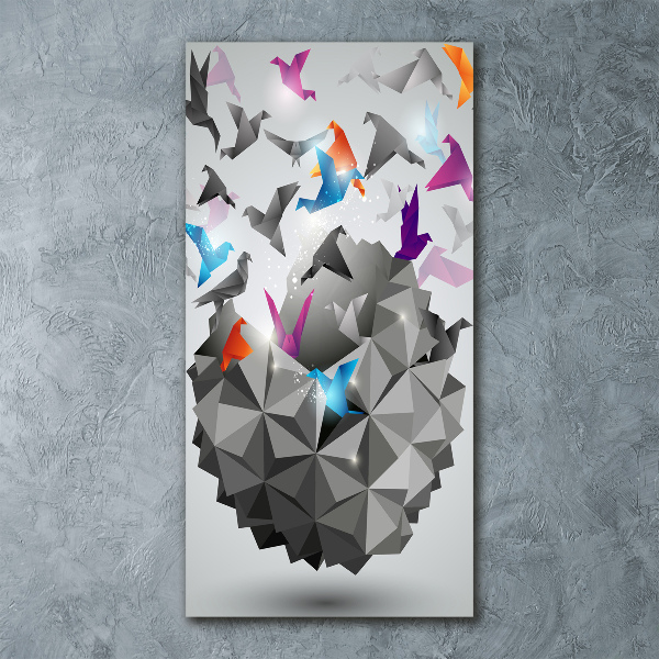 Quadro in vetro acrilico verticale Libertà di carta