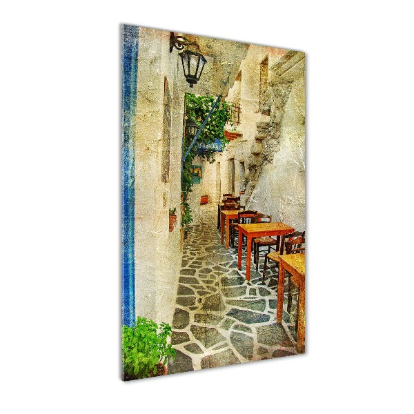 Quadro acrilico verticale Taverne greche